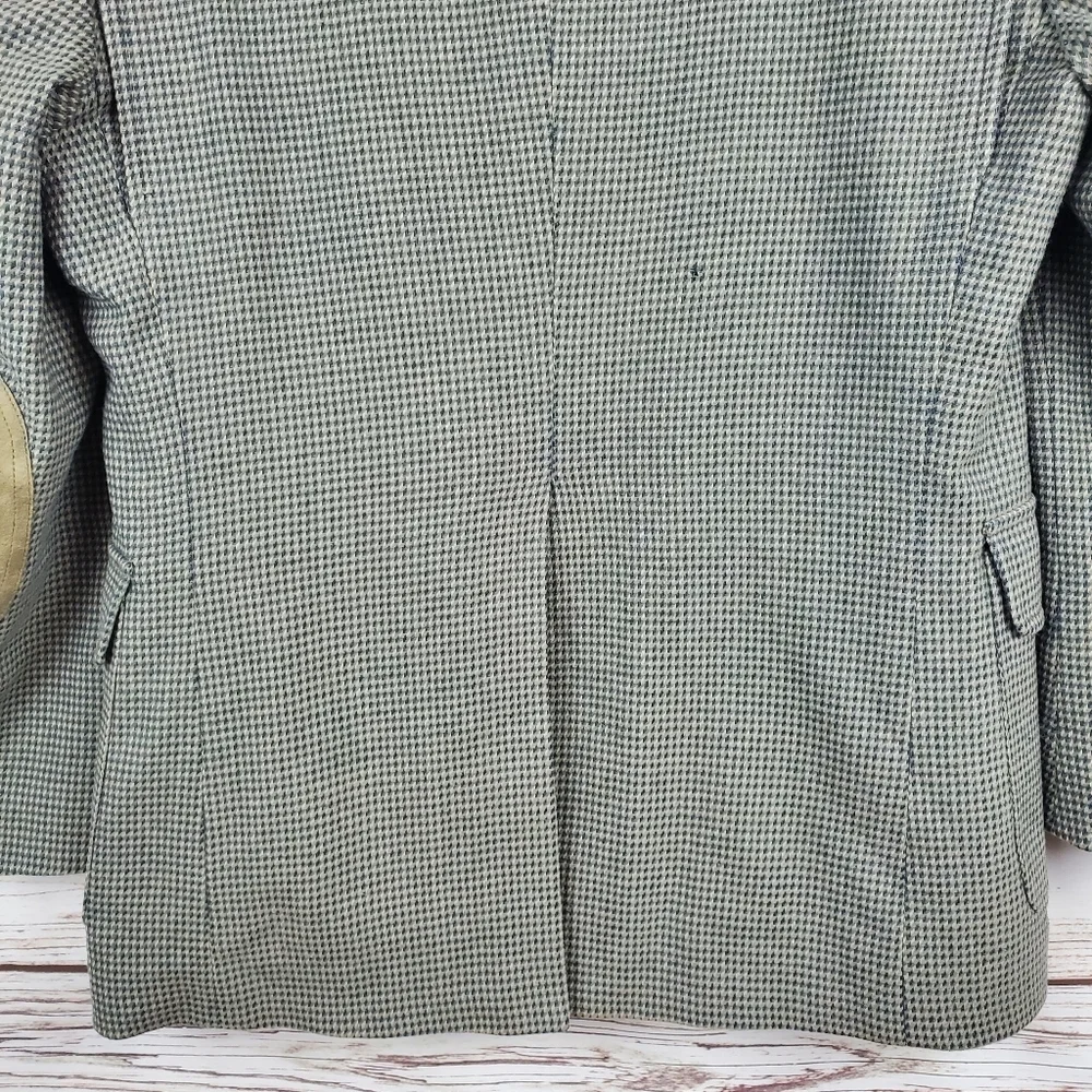 Pendleton Mens Size 40 Vtg 100% Wool Green Houndstooth 2-Button Blazer Jacket